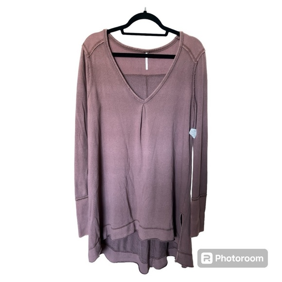 Free People Dresses & Skirts - NWT FREE PEOPLE oversized maroon/purple long sleeve dress tunic size Small